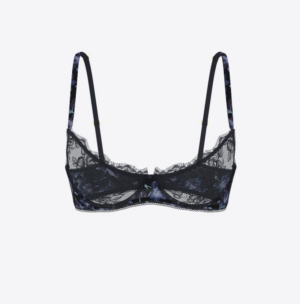 New Victoria’s Secret very sexy rose lace plunge Demi bra black orchard 32B